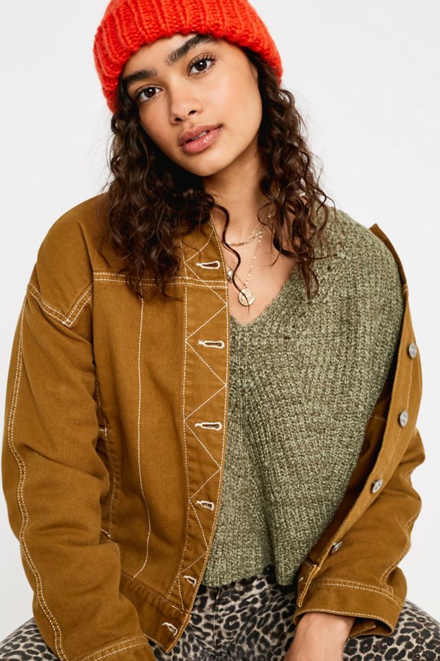 UO Slouchy Fisherman Maglione con scollo a V #1