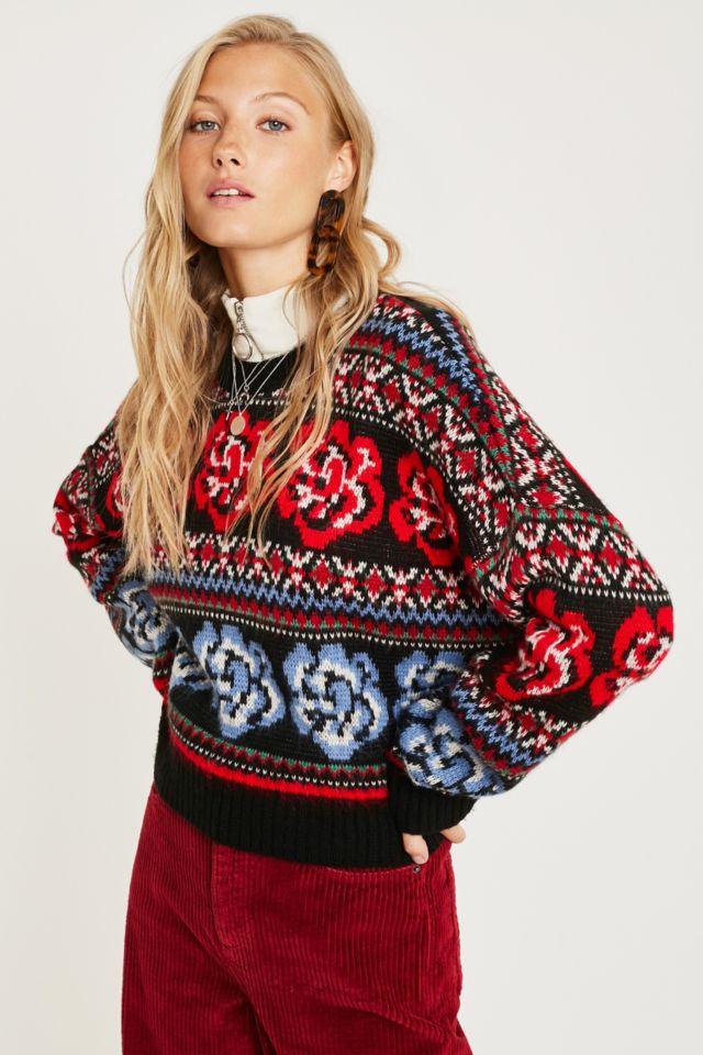 UO Rose Motif Jumper | Urban Outfitters UK