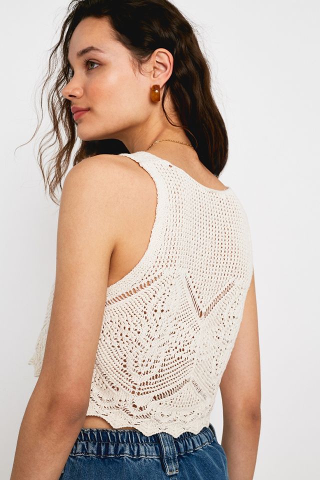 UO Pointelle Crochet Knit Vest #3