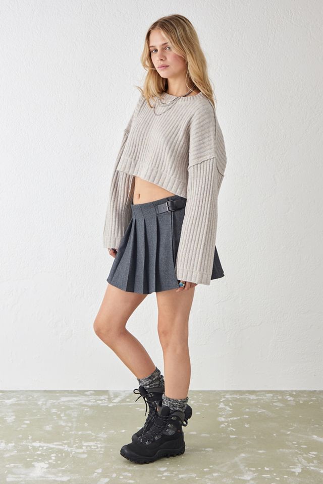 UO Schräger Ausschnitt Boxy Strick Pullover #1