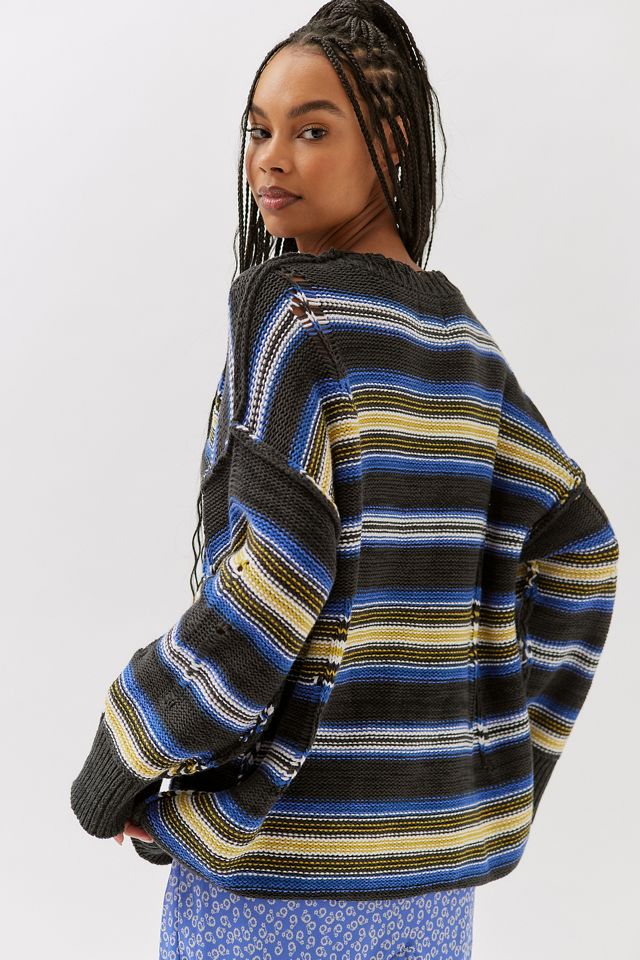 UO Grunge Stripe Laddered Maglia Jumper #1