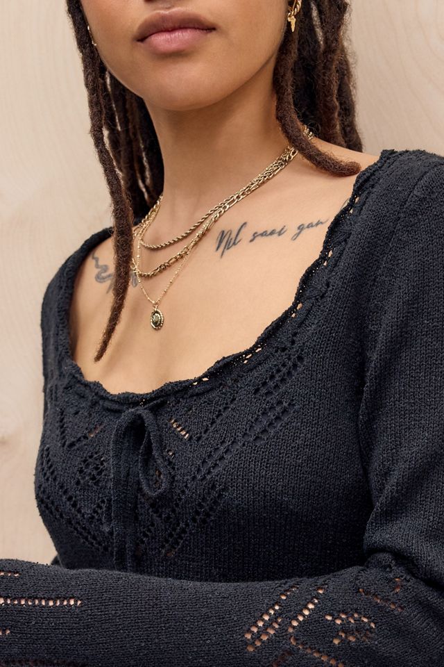Kimchi Blue Catherine Pointelle Knit Top #1
