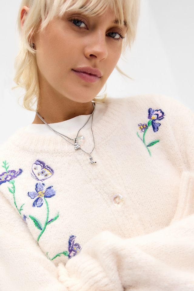 Cardigan brodé UO Becca #1