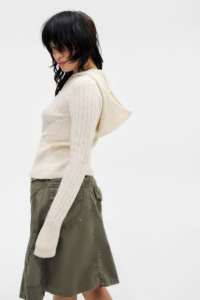 BDG Monet Zip-Durchgehende Zopfstrick-Strickjacke #4