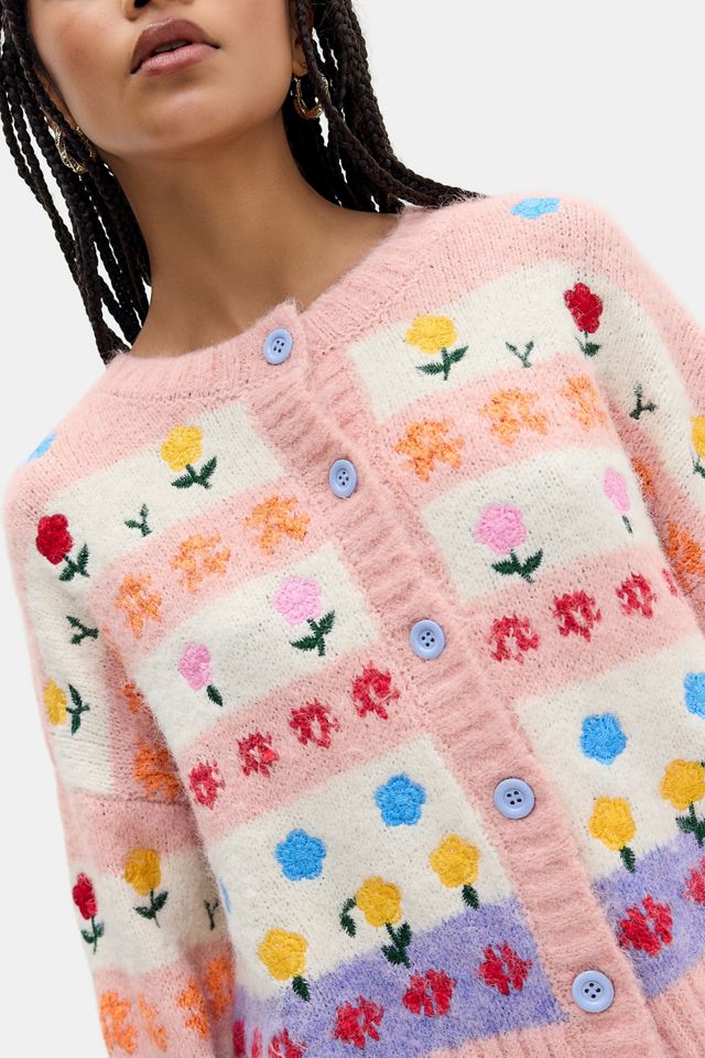 UO Becca Floral Embroidered Cardigan #1