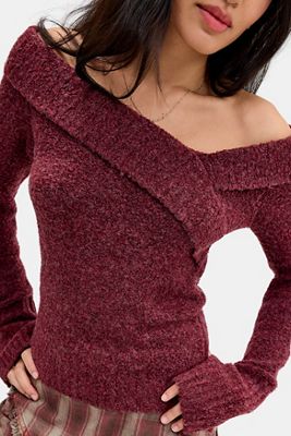 UO Andie Off-Shoulder Long Sleeve Jumper