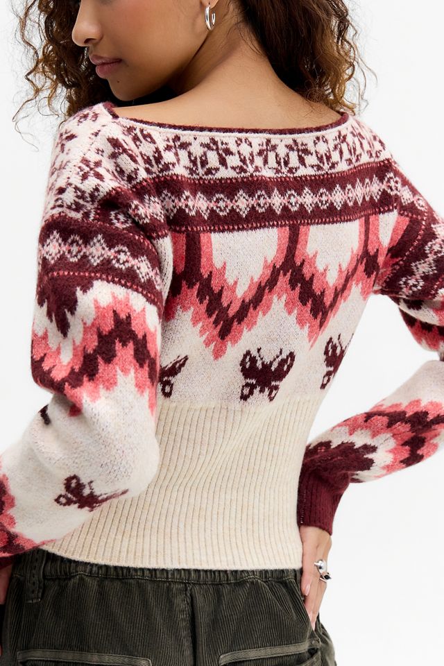 Maglione in maglia jacquard arricciato Out From Under #3