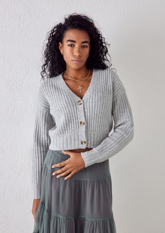 UO Kai Cosy Cropped Cardigan Urban Outfitters UK