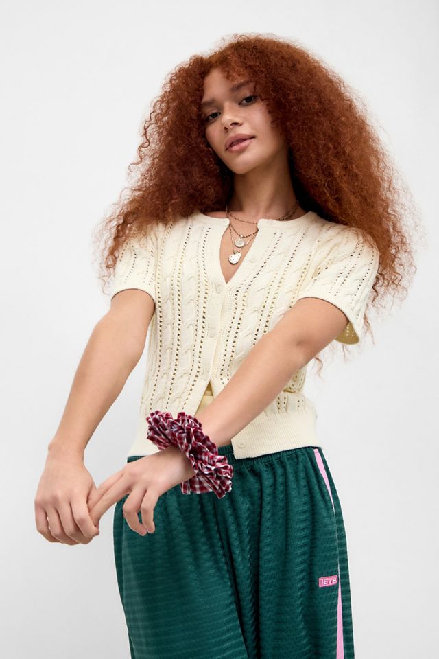 UO Vivian Short Sleeve Cable Knit Cardigan #4