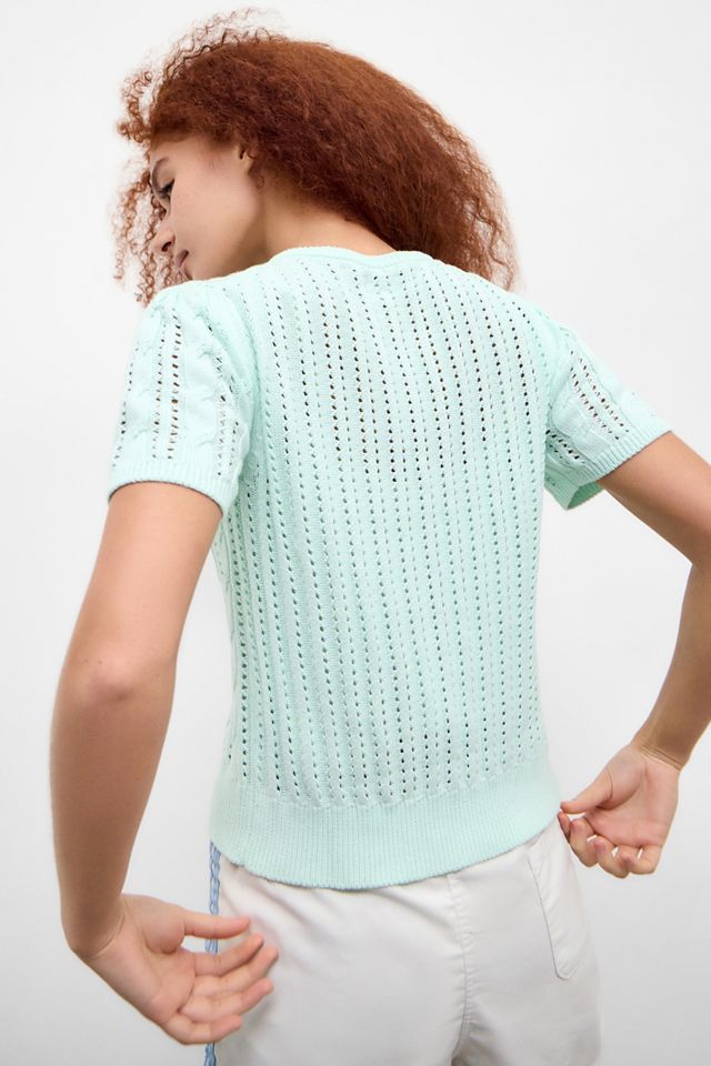UO Vivian Short Sleeve Cable Knit Cardigan #3
