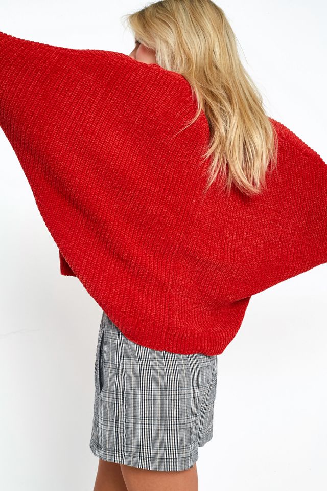 UO Plush Ribbed Chenille V-Neck Jumper #3