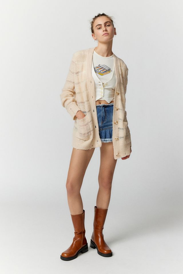 UO Alston Laddered Knit Cardigan Urban Outfitters UK