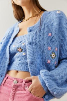 urban outfitters embroidered cardigan