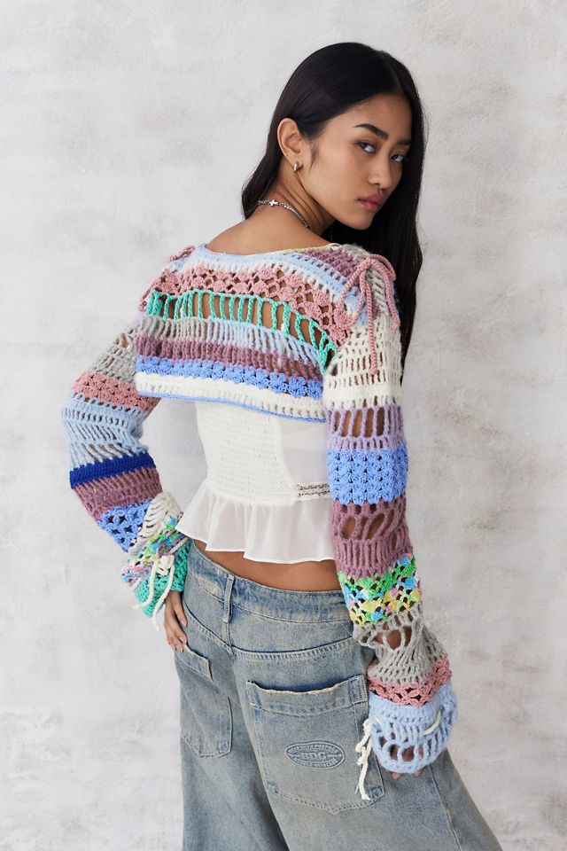 UO Knitted Ribbon Tie Shrug  #3