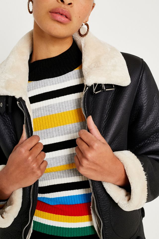 UO Multi Stripe Funnel Neck Jumper #1