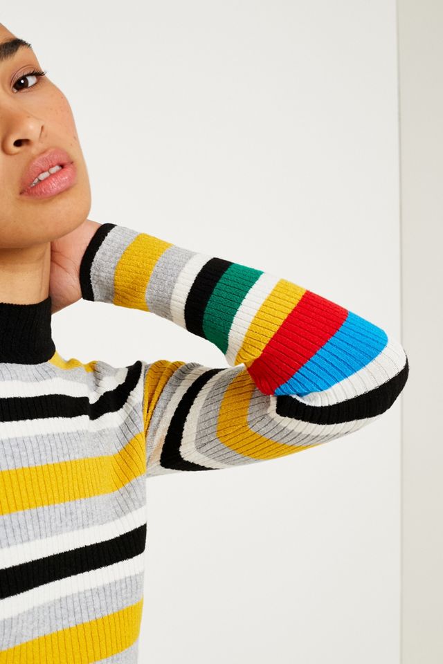 UO Multi Stripe Funnel Neck Jumper #2