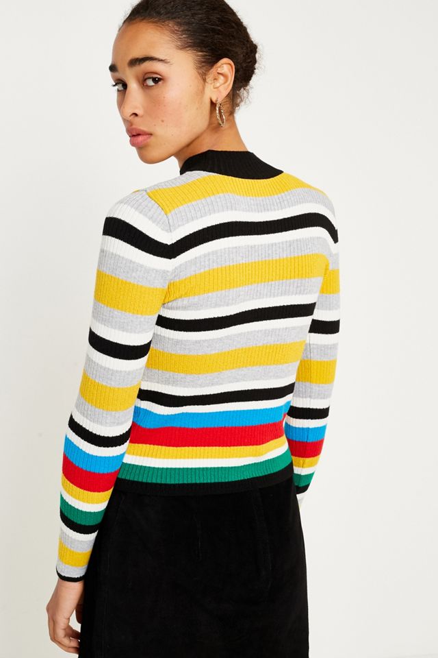 UO Multi Stripe Funnel Neck Jumper #3