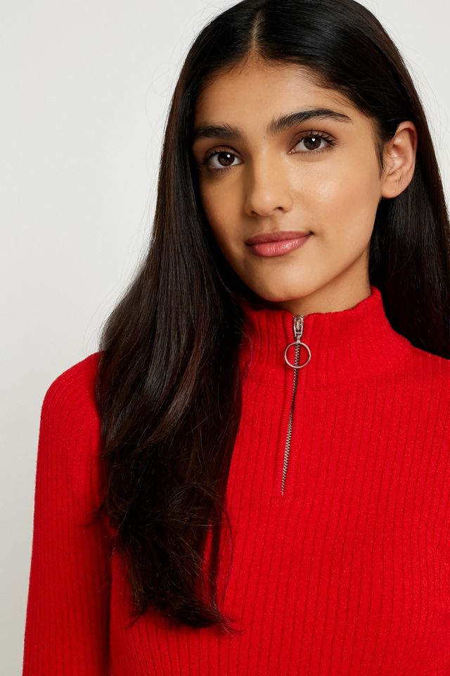 Pull épais Rouge Femme Urban Outfitters - Taille S Col Faux - Occasion Great Condition