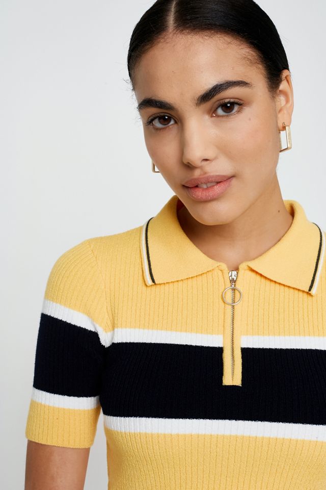 UO Rayed Zip-Up Jumper #1