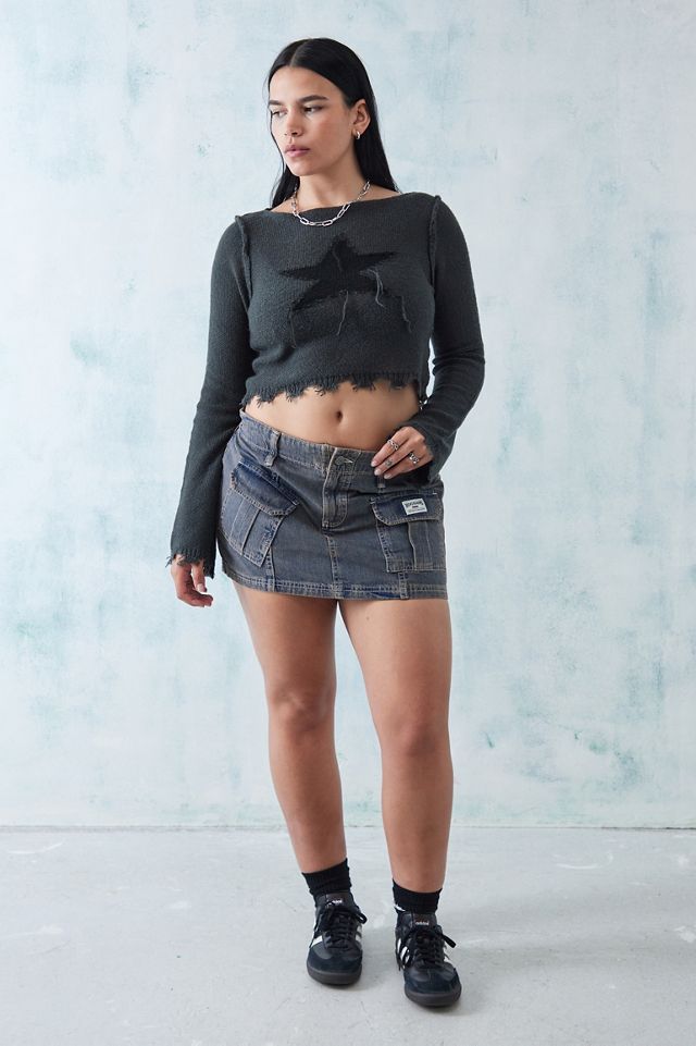 UO Solid Star Knitted Crop Top #1