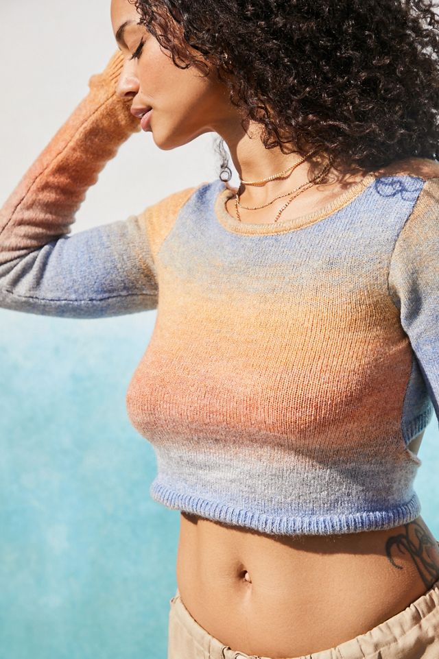 UO Ombre Knit Cut-Out Crop Top #1
