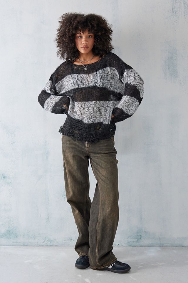 UO Kristen Laddered Bold Stripe Boyfriend Jumper  #1
