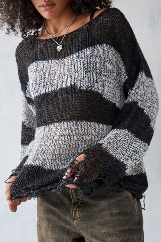 UO Kristen Laddered Bold Stripe Boyfriend Jumper  #2