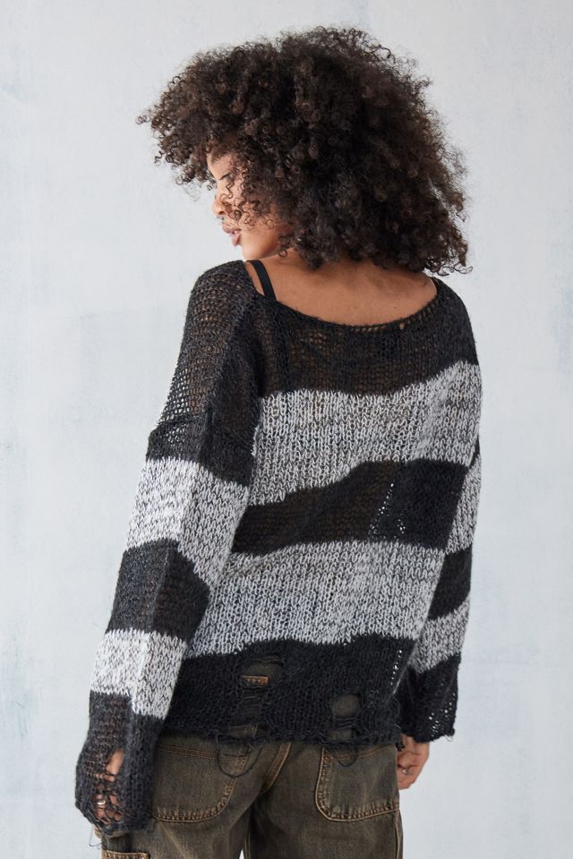 UO Kristen Laddered Bold Stripe Boyfriend Jumper  #3