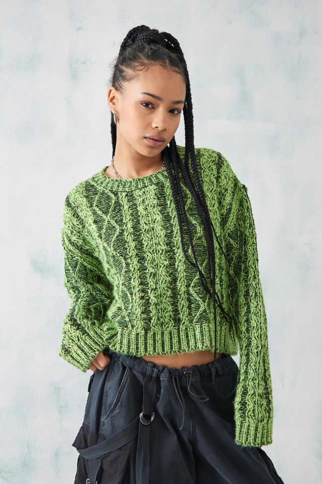 Olive cable knit on sale sweater