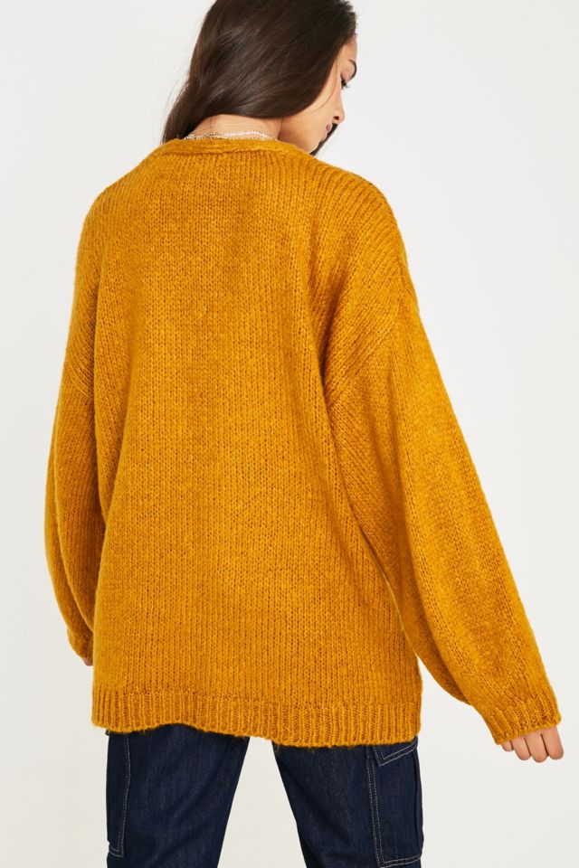 Urban Outfitters Cardigan in Gelb mit Ballonarmeln