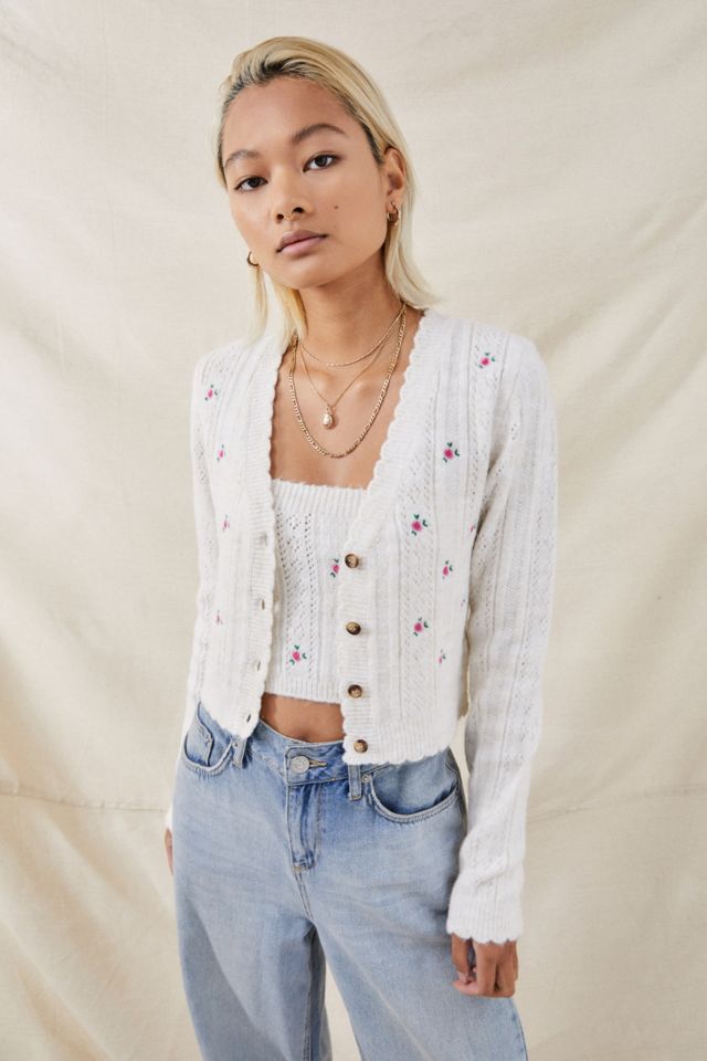 Cream Floral Cardigan