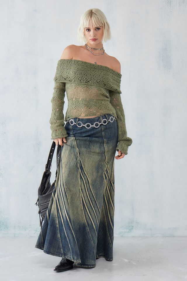 UO Bardot Laddered Knit Jumper #1