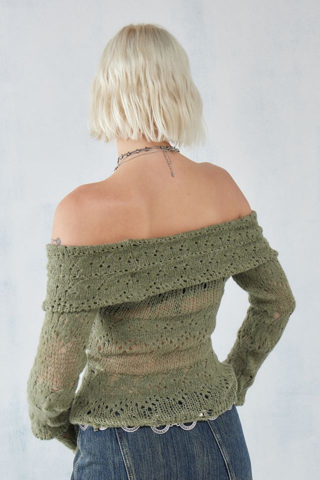 UO Bardot Laddered Knit Jumper #3