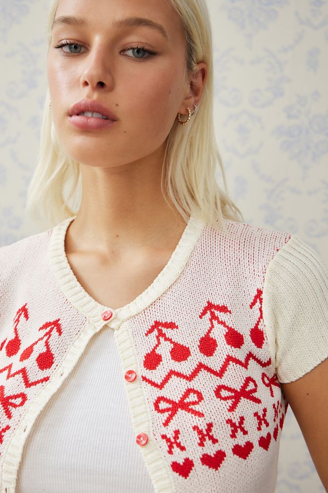Kimchi Blue Cherry Bow Cardigan #1