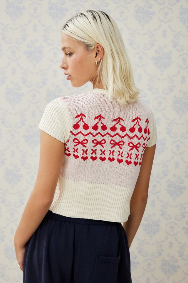 Kimchi Blue Cherry Bow Cardigan #4