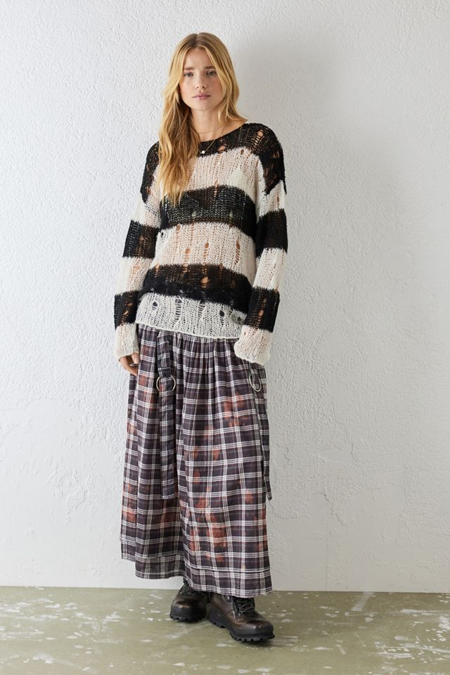 UO Grunge Stripe Laddered Knit Jumper #1