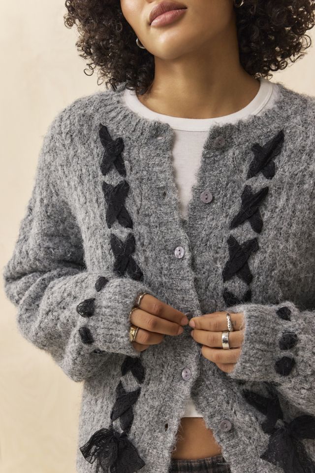 Kimchi Blue Lace Knit Cardigan | Urban Outfitters UK