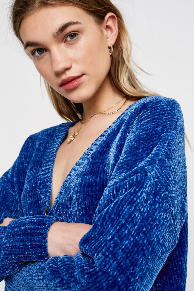 Blue 2024 chenille cardigan