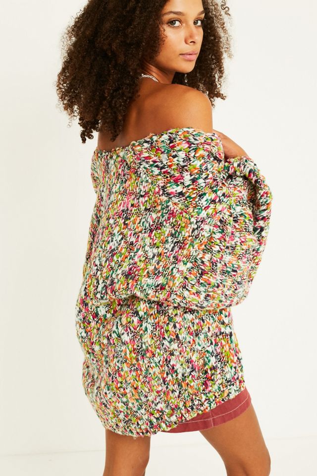 UO Rainbow Knit Balloon Sleeve Cardigan #1