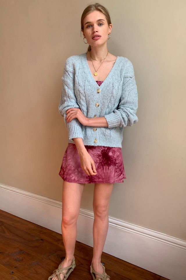 UO Cable Knit Boyfriend Cardigan Urban Outfitters UK