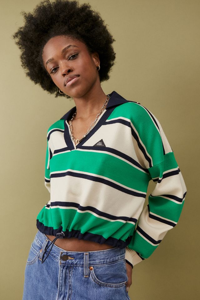 iets frans... Collared Green Bungee Hem Top #1