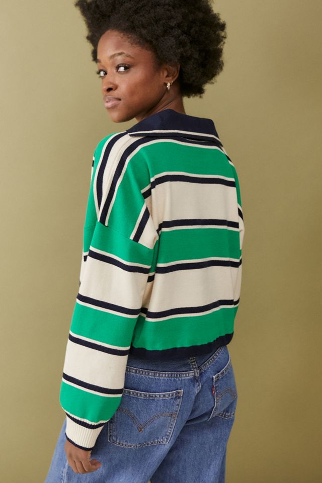 iets frans... Collared Green Bungee Hem Top #2