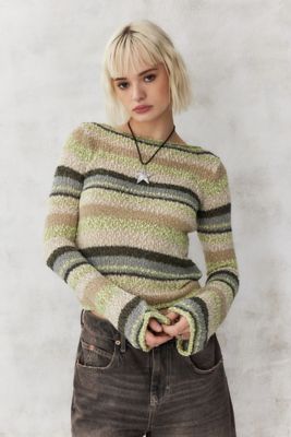 Urban Outfitters Uo Chloe Cropped Open-knit Sweater In Assorted,at