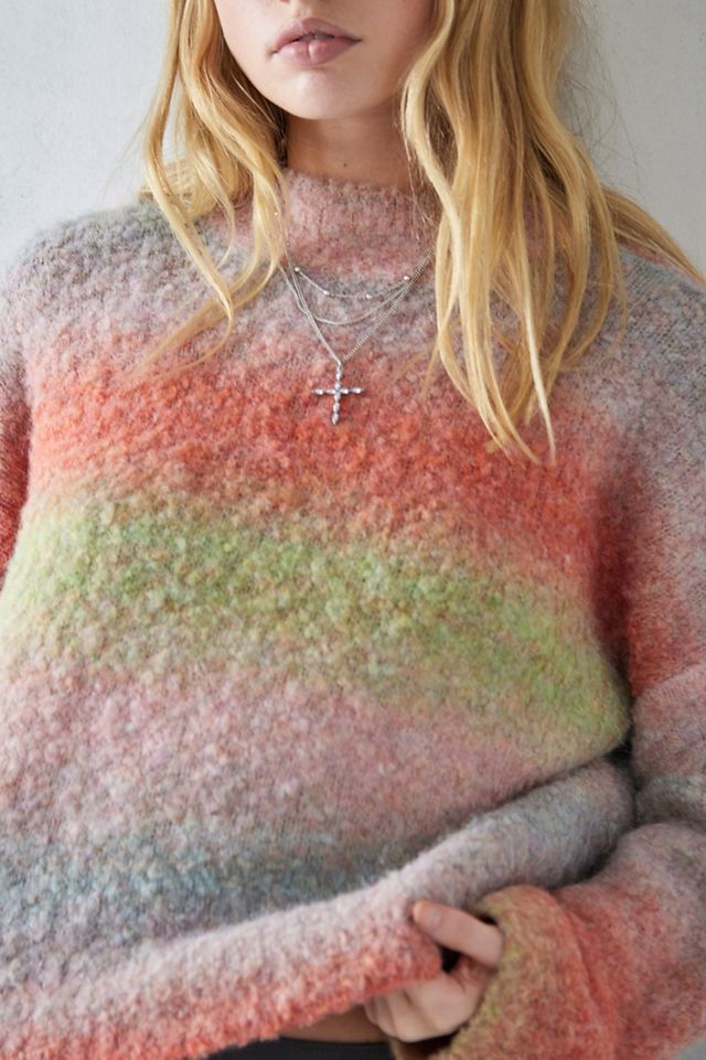 Maglione Lavorato a Maglia Crop Melange UO #1