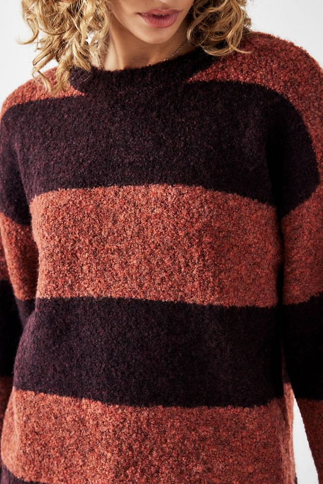 BDG Breit Gestreifter Bouclé Strickpullover #1
