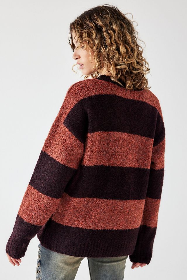 BDG Breit Gestreifter Bouclé Strickpullover #3