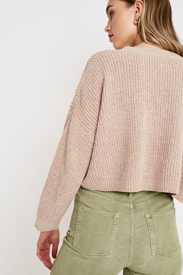 Urban Outfitters – Lässiger Chenille-Pullover mit V-Ausschnitt #3