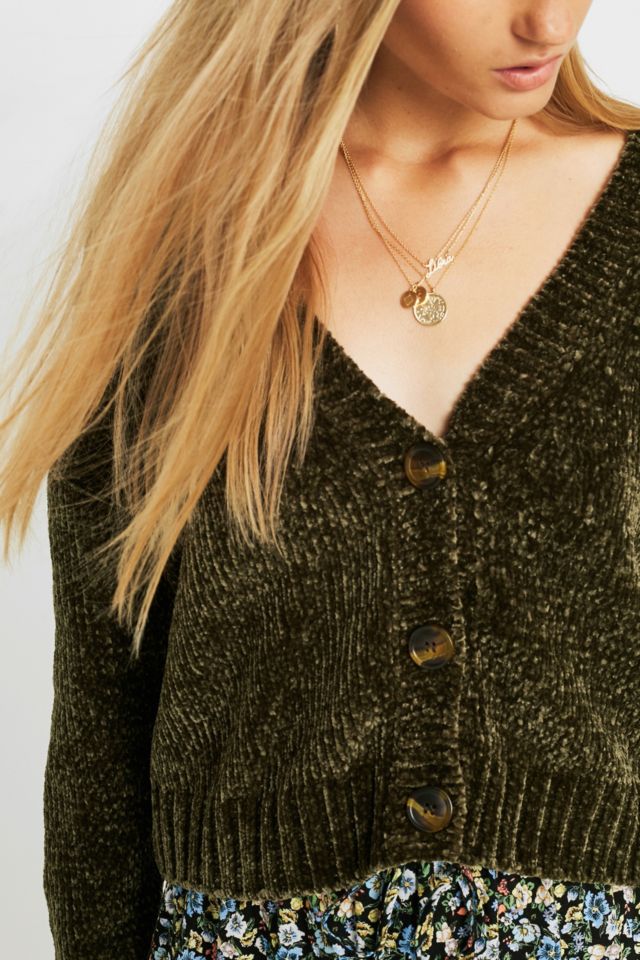 Urban outfitters chenille cardigan hotsell