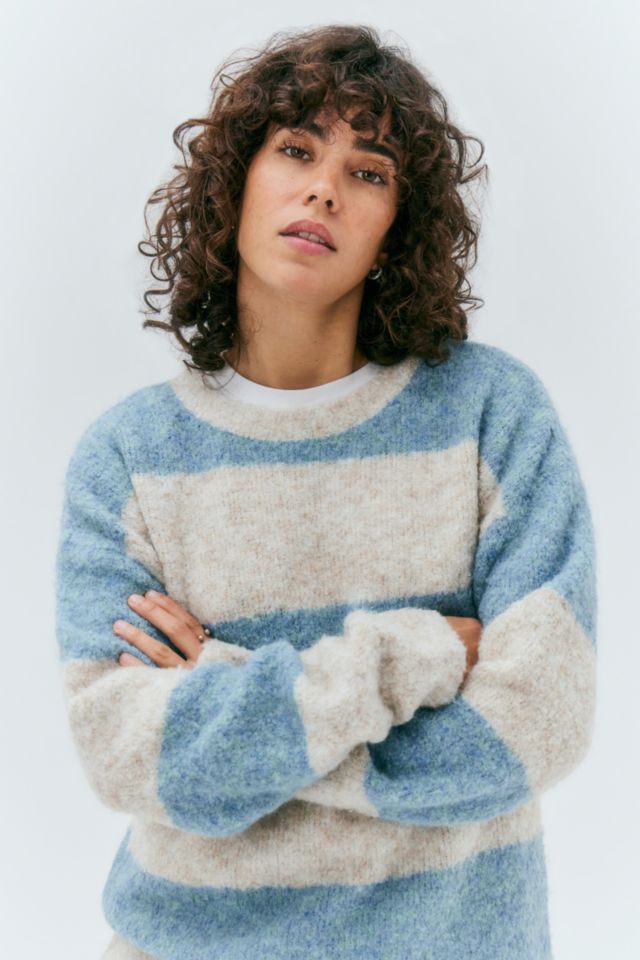 Uo Stripe Boucle Knit Jumper Urban Outfitters Uk