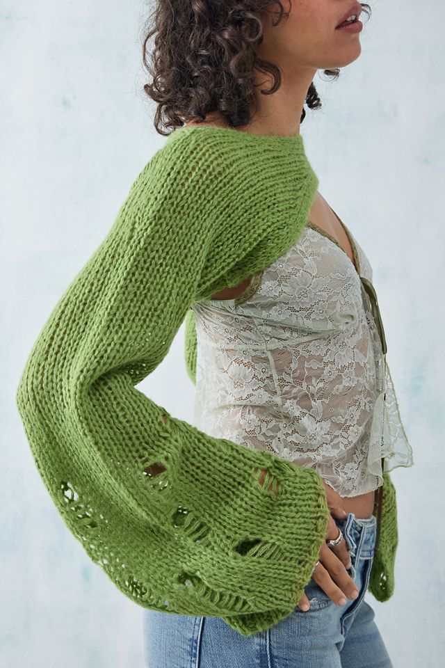 UO Wide Sleeve Laddered Knit Shrug  #1